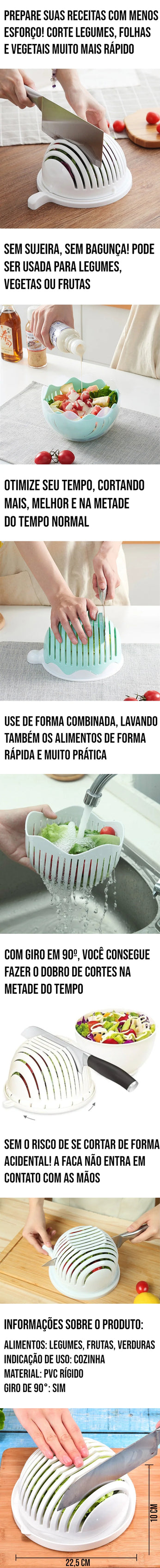 Forma para Corte de Legumes e Frutas Multifuncional, para cortes rápidos e precisos, sem bagunça