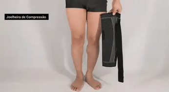 Joelheira de Compressão Longa, ajustável e confortável, ideal para atividades esportivas