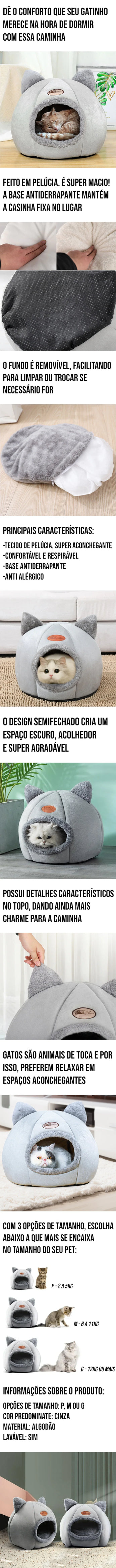 Caminha Iglu para Pet, feita em pelúcia macia, com base antiderrapante e fundo removível para fácil limpeza
