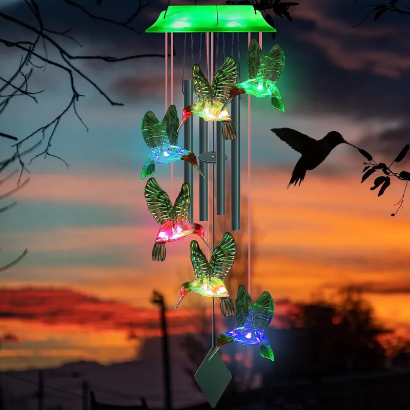 Carregar imagem no visualizador da galeria, Pêndulo de Luzes Beija-Flor Alimentado por Energia Solar