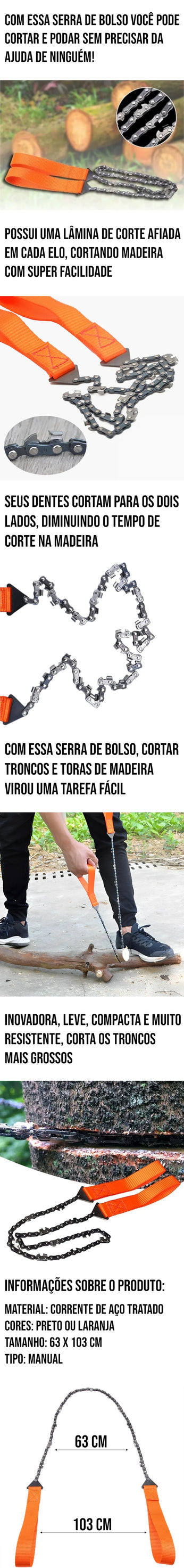 Serra de bolso multifuncional ideal para cortes de madeira e poda de galhos