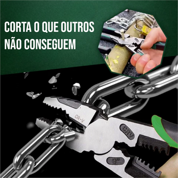 Alicate Universal Indestrutível Tuosen multifuncional, forjado em aço, com design que multiplica a força de corte