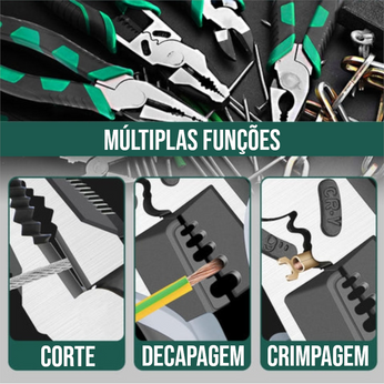 Alicate Universal Indestrutível Tuosen multifuncional, forjado em aço, com design que multiplica a força de corte