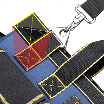 Bolsa para Ferramentas Multifuncional com 5 camadas de forro, compartimentos externos e costuras duplas reforçadas