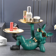 Carregar imagem no visualizador da galeria, Estátua Decorativa Bulldog Francês, feita em resina epóxi, porta-objetos prático e elegante para decoração de ambientes
