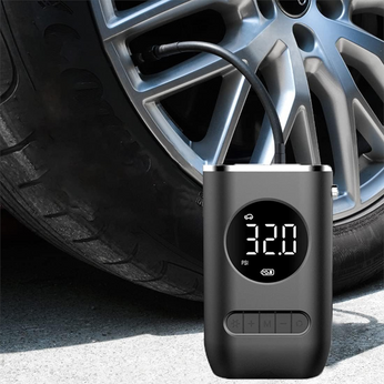 Calibrador de Pneus Elétrico Portátil, compacto e com lanterna de LED embutida, para encher pneus e bolas rapidamente