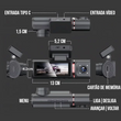 Carregar imagem no visualizador da galeria, Camera Veicular Interna Full HD com três lentes de 170°, visão noturna e conectividade Wi-Fi para segurança automotiva

