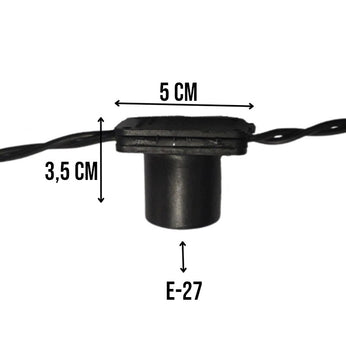 Cordão Varal de Luzes 25 Lâmpadas, ideal para áreas externas, festas e eventos, com 6 metros de comprimento e fácil emenda