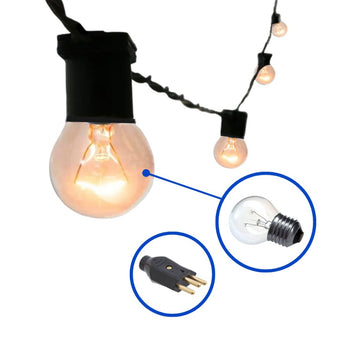 Cordão Varal de Luzes 25 Lâmpadas, ideal para áreas externas, festas e eventos, com 6 metros de comprimento e fácil emenda
