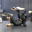 Carregar imagem no visualizador da galeria, Estátua Decorativa Bulldog Francês, feita em resina epóxi, porta-objetos prático e elegante para decoração de ambientes
