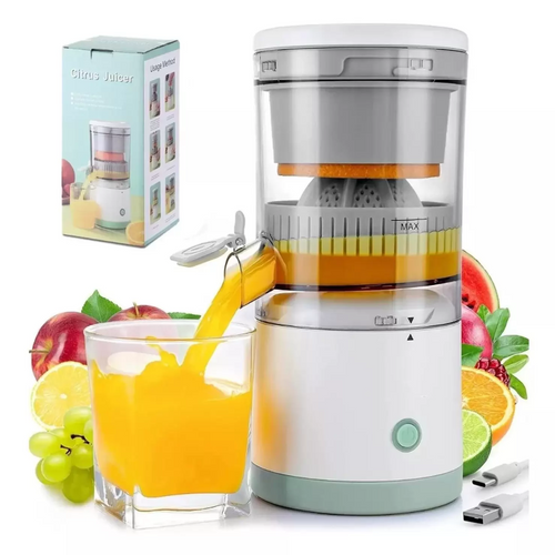 Espremedor de Laranja Automático sem Fio, com motor de 20.000 rpm e recarregável via USB, ideal para sucos frescos e práticos