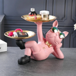 Carregar imagem no visualizador da galeria, Estátua Decorativa Bulldog Francês, feita em resina epóxi, porta-objetos prático e elegante para decoração de ambientes
