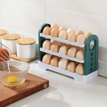 Organizador de ovos para geladeira com camadas móveis, fácil acesso e organização