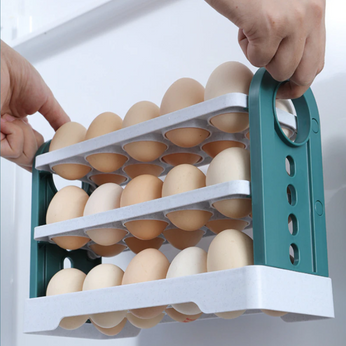 Organizador de ovos para geladeira com camadas móveis, fácil acesso e organização