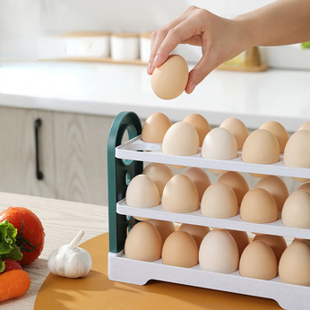 Organizador de ovos para geladeira com camadas móveis, fácil acesso e organização