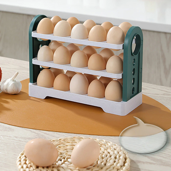 Organizador de ovos para geladeira com camadas móveis, fácil acesso e organização