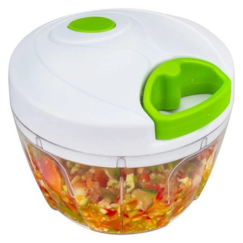 Processador manual com 3 lâminas afiadas para picar e triturar alimentos