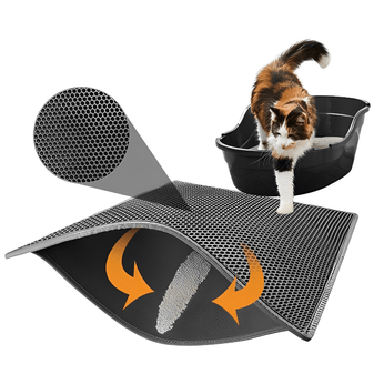 Tapete higiênico com coletor de areia para gatos e cachorros, antiderrapante e lavável