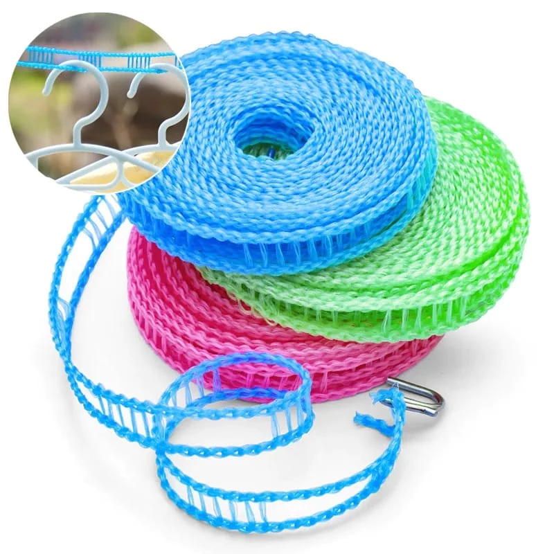 Varal portátil em nylon à prova de vento, ideal para apartamentos e uso ao ar livre
