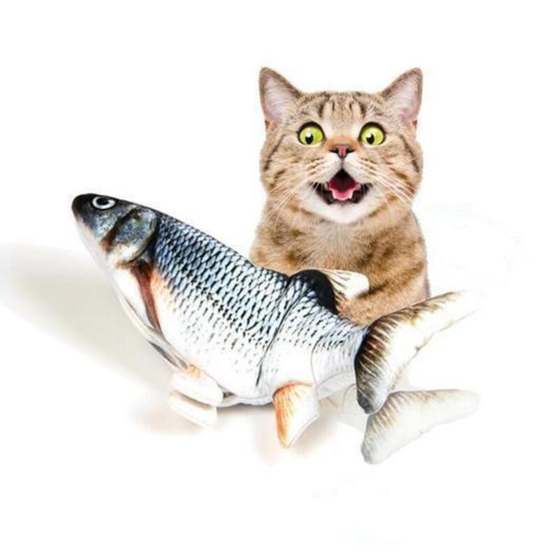 Peixe de Pelúcia Animado Brinquedo de Gato
