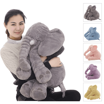 Almofada Elefante de Pelúcia para Bebê em material antialérgico e macio, ideal para amamentação e decoração