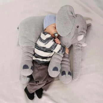 Almofada Elefante de Pelúcia para Bebê em material antialérgico e macio, ideal para amamentação e decoração