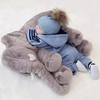 Almofada Elefante de Pelúcia para Bebê em material antialérgico e macio, ideal para amamentação e decoração