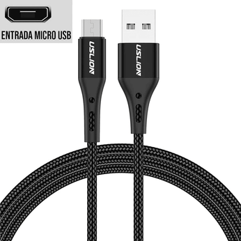 Cabo USB para Smartphone (Android), feito em nylon resistente, com carregamento rápido de 3.0 A e transmissão de dados de 480 MBPS