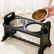 Carregar imagem no visualizador da galeria, Comedouro Ajustável para Cachorro e Gato, com 2 tigelas de aço inox removíveis, ajustável em 4 alturas, ideal para todas as fases
