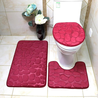 Conjunto de Tapetes para Banheiro Antiderrapante e Impermeável, macio, seguro e lavável, ideal para todos os banheiros