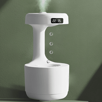 Umidificador de ar antigravitacional com relógio digital em LED, ideal para o quarto
