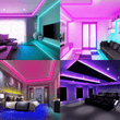 Carregar imagem no visualizador da galeria, Fita Led RGB com Controle Remoto e Conexão Wi-Fi, personalizável com cores vibrantes e controle por voz com Alexa e Google Assistant
