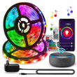 Carregar imagem no visualizador da galeria, Fita Led RGB com Controle Remoto e Conexão Wi-Fi, personalizável com cores vibrantes e controle por voz com Alexa e Google Assistant
