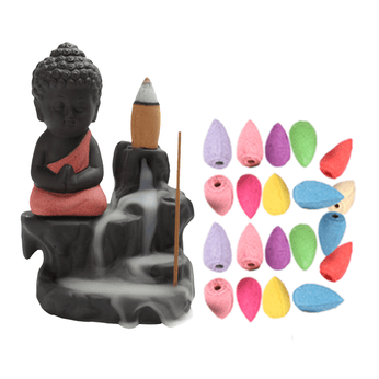 Incensário de Buda, ideal para purificar e energizar o ambiente, promove relaxamento e pode ser usado como repelente de insetos