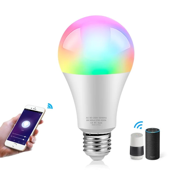 Lâmpada Inteligente LED com 16 milhões de cores, compatível com Google Assistant, Alexa e Siri