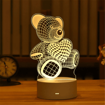 Luminária 3D de Mesa Decorativa, iluminação suave e tranquilizante para quartos, escritórios e mais