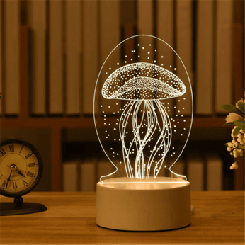 Luminária 3D de Mesa Decorativa, iluminação suave e tranquilizante para quartos, escritórios e mais