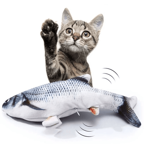 Peixe de pelúcia animado para gatos
