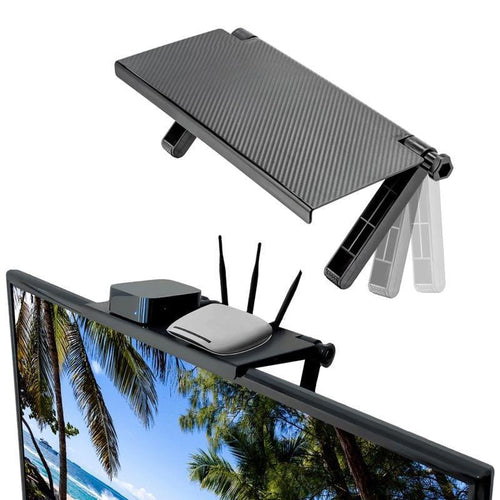 Prateleira suporte multi-funcional para TV com ajuste e trava