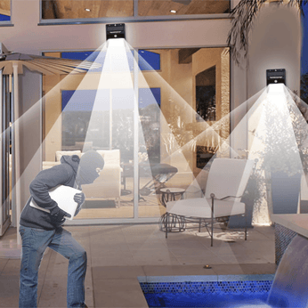 Luminária Solar com 228 Leds, com sensor de movimento e proteção IP65, ideal para áreas externas