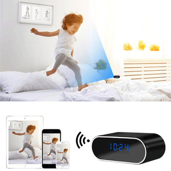 Relógio Digital com Câmera Wifi Full HD com gravação 4K e sensor de movimento para monitoramento discreto