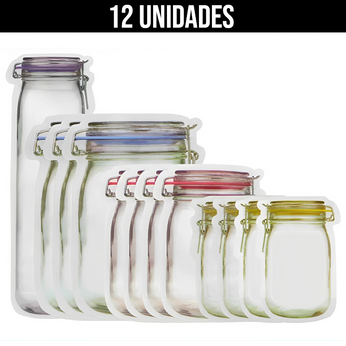Saquinhos de armazenamento reutilizáveis com vedação hermética e zip lock