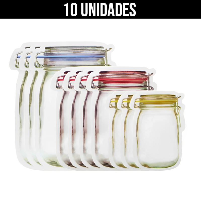 Saquinhos de armazenamento reutilizáveis com vedação hermética e zip lock