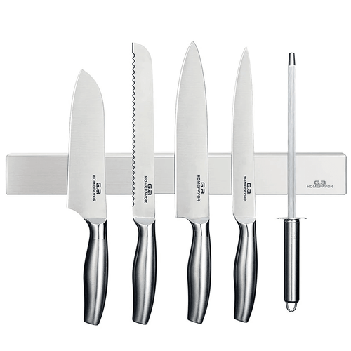 Suporte magnético para facas e talheres, ideal para organizar a cozinha