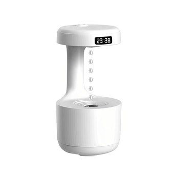 Umidificador de ar antigravitacional com relógio digital em LED, ideal para o quarto
