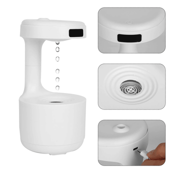 Umidificador de ar antigravitacional com relógio digital em LED, ideal para o quarto